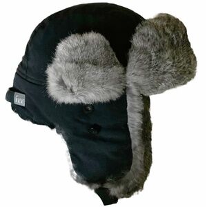 FRR ADULT  RABBIT FUR AVIATOR HAT  EUC